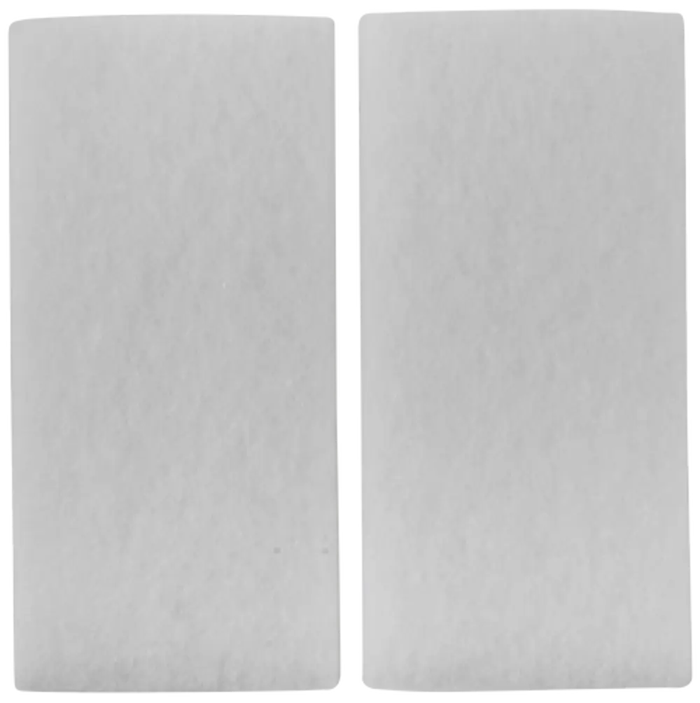 Zwei identische, rechteckige Filterelemente in Weiß, vermutlich aus Papier oder einem ähnlichen Material, passend für Wolf Produkte.